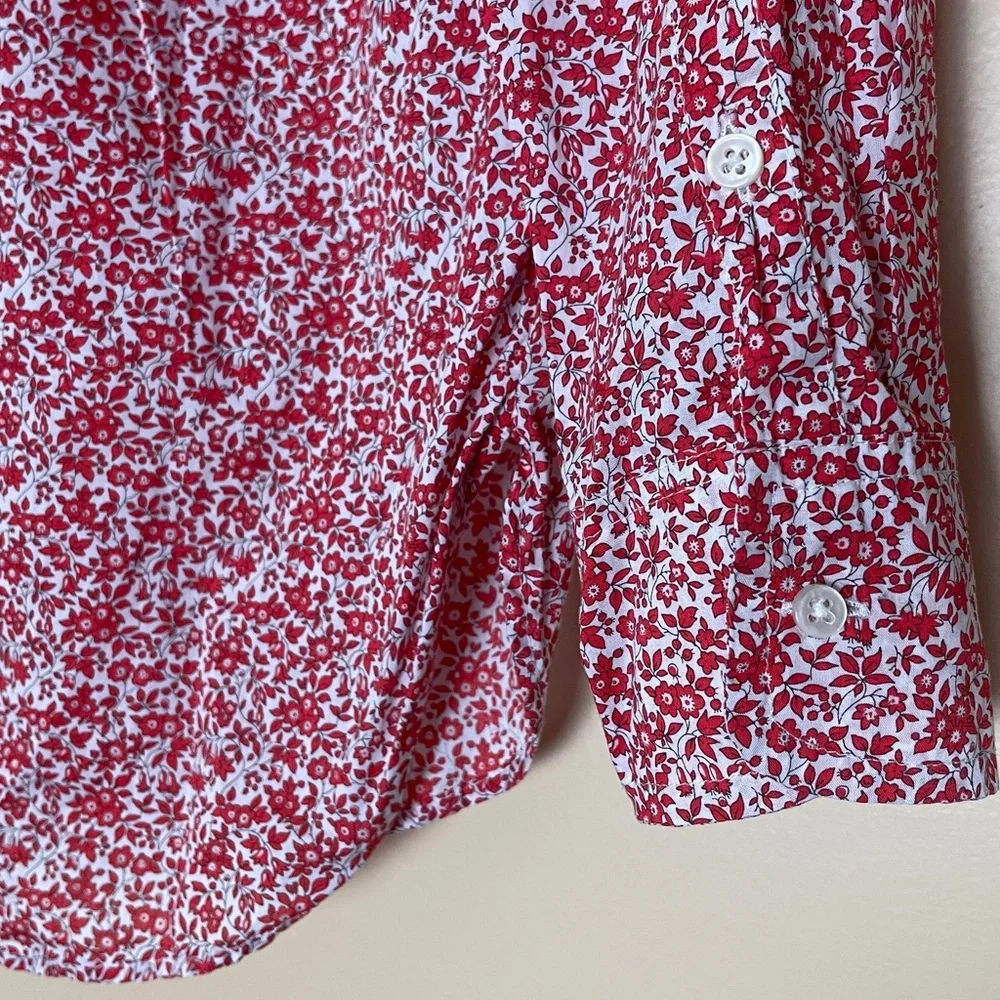 J. Crew Ditzy Floral Liberty Chamomile Print Shirt Blouse 2 Ruffle Cottagecore
